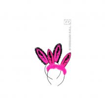 Serre tête lapin noir et rose "girls night"
