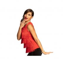Top à franges rouge pour femme (S)