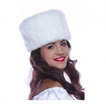 Toque blanche en fausse fourrure (Blanche)