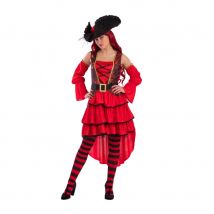 Tenue complète de corsaire rouge femme (Taille unique)