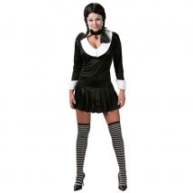Tenue courte de Mercredi Addams sexy pour femme (M)
