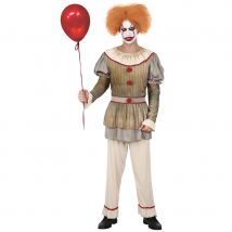 Tenue de clown vintage sinistre pour homme (L)