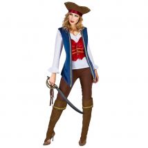 Tenue de femme pirate velours bleu (S/M)
