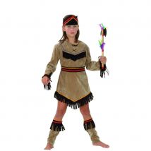 Tenue de petite indienne marron avec franges (4/6 ans)