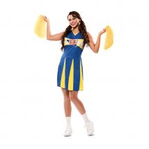Tenue de pom pom girl jaune et bleue pour femme (M/L)