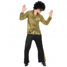 Tenue disco paillettes dorées pour homme (L)