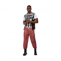 Tenue de rockeur punk avec pantalon écossais (L)