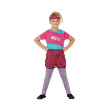Tenue de sport rétro rose pour fille (4/6 ans)