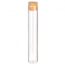 Tube en verre de 15 cm avec bouchon de liège