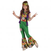 Tenue Hippie Fleurie Fille avec Bandeau (10/12 ans)