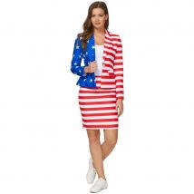 Tailleur imprimé drapeau USA pour femme (M)
