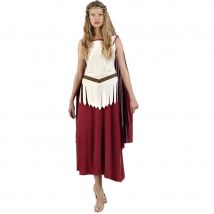 Tenue romaine de gladiatrice rouge blanche femme (L)
