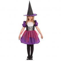 Tenue sorcière avec robe manches bouffante fille (8/10 ans)