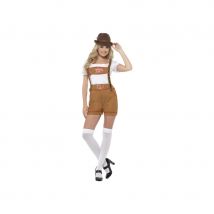 Tenue salopette courte marron de Bavaroise (L)