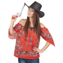 T-shirt de cow girl épaules dénudées (Taille unique)