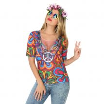 T-shirt haut de hippie pour femme adulte (M/L)