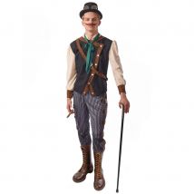 Tenue steampunk pour homme avec pantalon ligné (L)