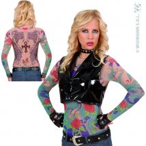 Tee-shirt tatouage femme, ailes d'ange (Taille unique)