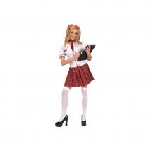 Tenue vichy d'écolière pour femme (M)