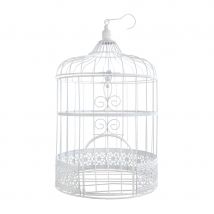 Urne en forme de cage blanche en métal (10cm)