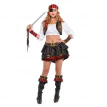 Veste, bandeau et manchettes de femme pirate (Taille unique)