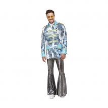 Veste de Carnaval bleue et blanche pour homme (L)