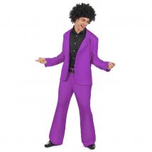 Veste et pantalon disco violet pour homme (M/L)