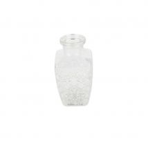 Vase en verre gravé avec base carré, 12,5cm