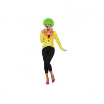 Veste jaune de clown à pois pour femme (L)