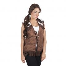 Veste marron style western pour femme (Taille unique)