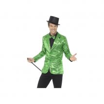 Veste verte à sequins pour homme (M)