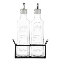 Kilner Set Of 2 0.6L Oil Bottles & Metal Rack