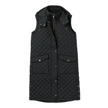 Joules Black Chatsworth Long Gilet Size 12