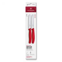 Victorinox Swiss Classic Red 11cm Serrated 2 Piece Tomato & Table Knife Box Set