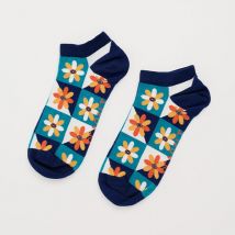 Seasalt Arty Trainer Socks Floral Patchwork Ship Size 4-7