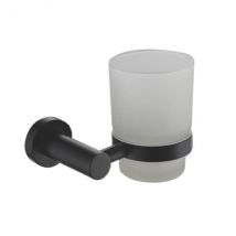 Showerdrape Modernity Black Stainless Steel Wall Mounted Frosted Glass Toothbrush Holder