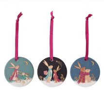 Sara Miller Woodland Tales Collection Christmas Set of 3 Decorations