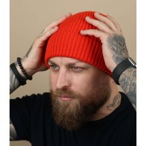 Headict - Bonnet "Engineered Knit Ribbed Beanie Fire Red" Pour Homme - Orange - Taille Unique - Headict