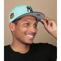 New Era - Casquette "Side Patch 59Fifty New York Yankees Blue Tint Black" Pour Homme - Bleu - Taille 7 3/4 - Headict