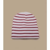 Beechfield - Bonnet "Revers Rayé Rouge Et Banc" Pour Homme - Taille Unique - Headict