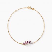Bracelet Tiara Or Jaune Améthyste Oxyde De Zirconium - Pour Femme - Pierre en Amethyste de forme Navette / Marquise - Histoire d'Or