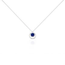 Collier Argent Camillo - Pour Femme - Pierre en Lapis lazuli de forme Ronde - Motif Cercle - Histoire d'Or