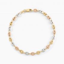 Bracelet Dami Maille Grain De Café Or Tricolore - Pour Femme - Histoire d'Or
