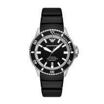 Montre Emporio Armani Noir - Boîtier Blanc - Cadran Noir - Bracelet Noir - Mécanisme en Automatique - Pour Homme - Histoire d'Or
