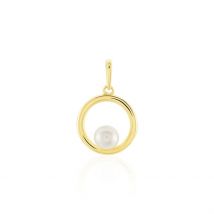 Pendentif Imelie Or Jaune Perle De Culture - Pour Femme - Pierre en Perle de culture de forme Ronde - Motif Cercle - Histoire d'Or