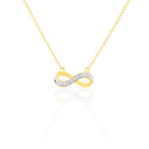 Collier Chacha Or Jaune Diamant - Pour Femme - Pierre en Diamant de forme Ronde - Motif Infini - Histoire d'Or