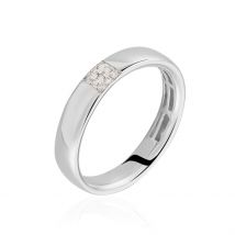Bague Hajila Or Blanc Diamant - Pour Femme - Pierre en Diamant de forme Ronde - Histoire d'Or