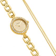 Coffret De Montre Codhor Sissi Doré - Boîtier Jaune - Cadran Champagne - Bracelet Doré - Mécanisme en Quartz - Pour Femme - Histoire d'Or