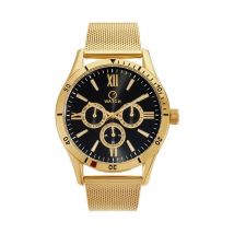 Montre O Watch Yeet Noir - Boîtier Jaune - Cadran Noir - Bracelet Doré - Mécanisme en Quartz - Pour Homme - Histoire d'Or