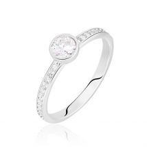 Bague Solitaire Mathylda Argent Blanc Oxyde De Zirconium - Pour Femme - Histoire d'Or